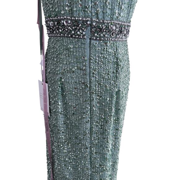 Mac Duggal 10839 Jewel Neck Sequin Gown Dress Mint Size 6 NWT - Picture 11 of 15